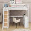 Lit mezzanine simple avec tablettes et bureau-292896958