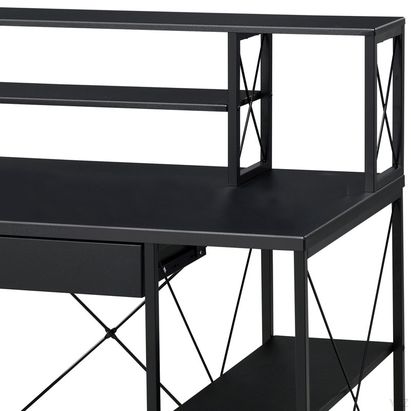 Bureau d'écriture tout usage à finition noire, Noir