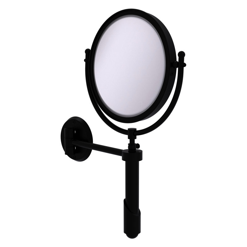 Miroir mural extensible 8 "avec grossissement, 2X, Noir mat