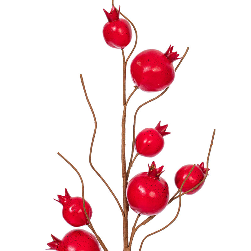 Vickerman 31" Artificial Pomegranate Spray 3/Bag. Recommended for indoor use., Red