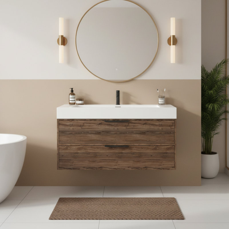  Ensemble de meuble-lavabo simple mural 42 po, Americana