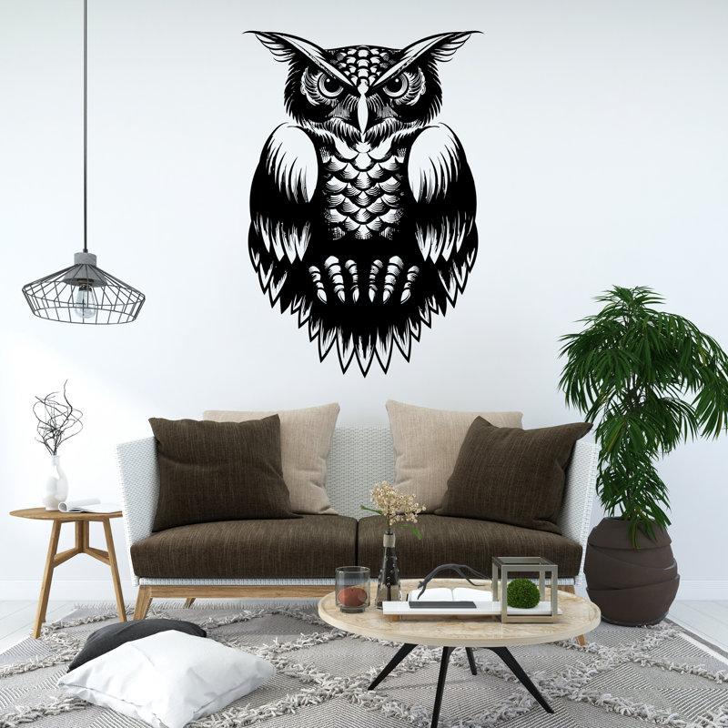 Adhésif décoratif hibou hibou, Beige, H 24 po x l 17 po