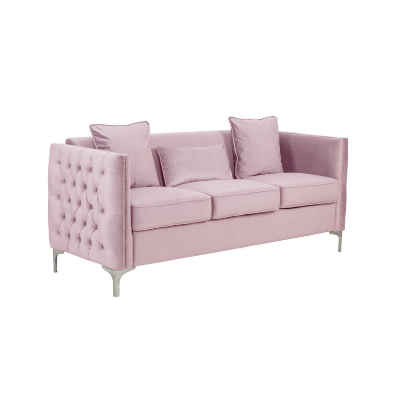 Canapé Curie, Velours rose