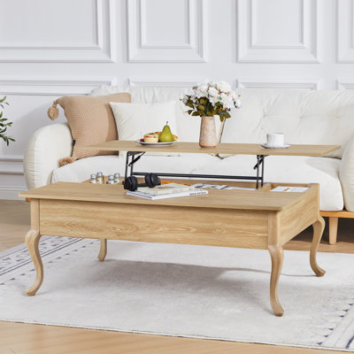 Table basse à plateau relevable avec rangement