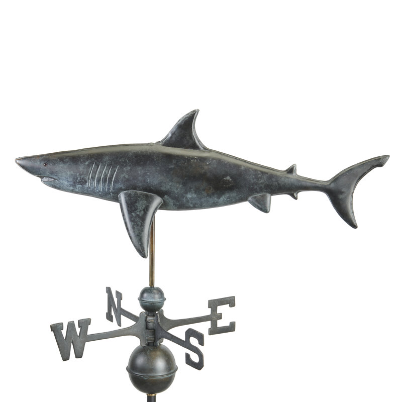 Girouette shark, Cuivre et patine grise