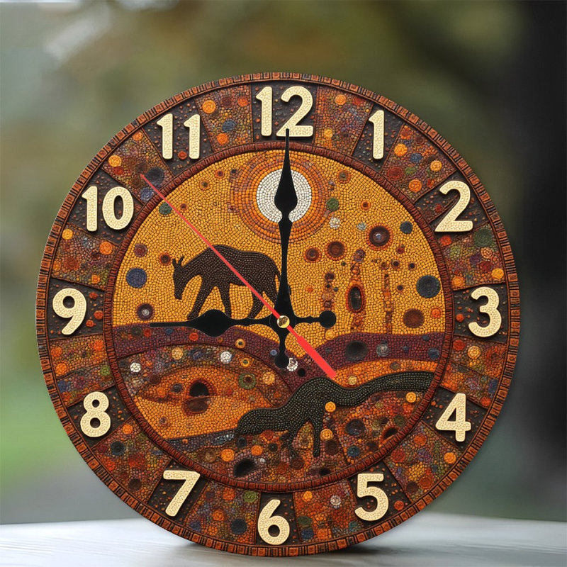 Horloge colorée pingouin