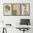 Mid Century Modern Boho "Organic Tropical Leaf Artwork, Neutral Abstract Warm Pictures, Framed Canvas 3 Pieces Giclee Print Wall Art-79731284-79731282