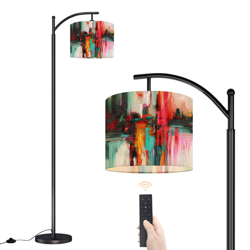 Lampe sur pied Arc avec abat-jour réglable Coups de pinceau modernes comme la peinture à l'huile