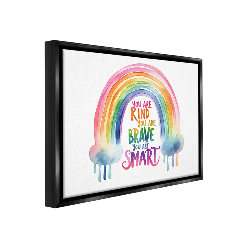 «Modern Inspirational Rainbow» par Amanda Greenwood sur, Cadre flottant noir de jais, H 25 po x l 31 po
