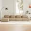 Canapé modulaire moderne en forme de L avec tissu en flanelle, canapé surdimensionné à 4 places, repose-pieds mobile, connexion à boucle et conception antidérapante-2116049176