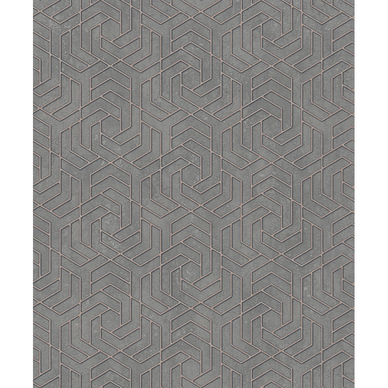 Jhaiden Geometric Wallpaper, Charcoal