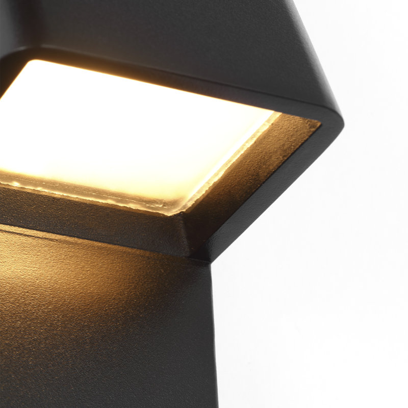 Froler LED Outdoor Sconce, 17" H x 2.4" W x 2.6" D, Black, Black
