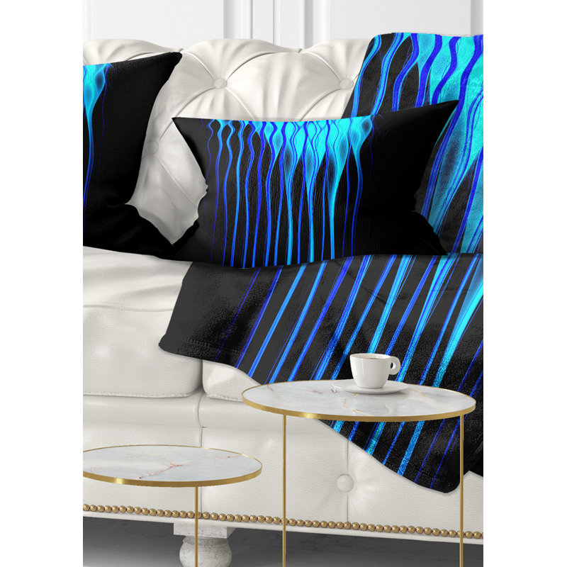 Motif de fractales Blue Flames - Coussin décoratif imprimé abstrait