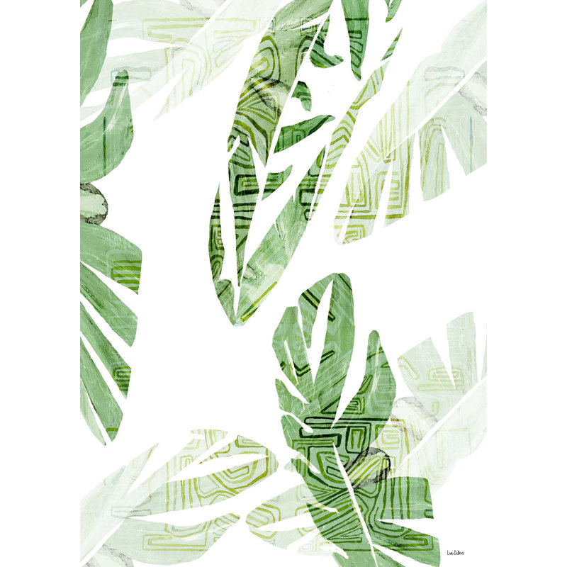 Tranquil Palm Print, Wrapped Canvas, Light Green, 40" H x 28" W x 2" D
