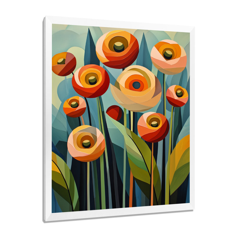 Lynmouth - Art mural floral, H 40 po x l 30 po, Reproduction encadrée d'une seule photo, Blanc