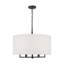 Thomas O'Brien Danica 6 Light Dining Room Chandelier With White Linen Shade-207456698