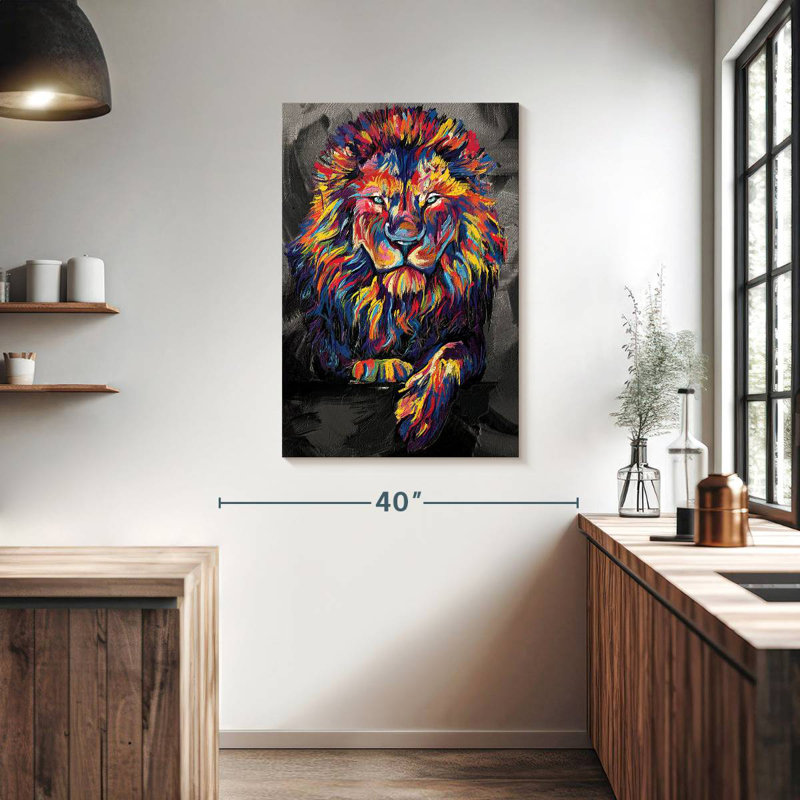 Brampt Lion Lounge Abstract Color, 39" H x 26" W