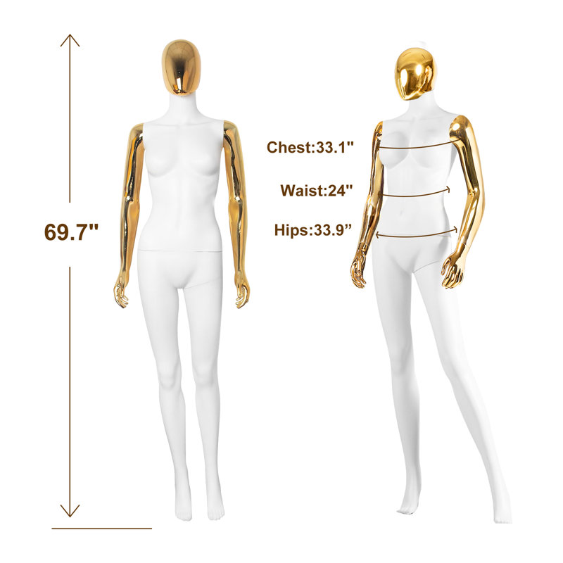 Mannequin de mannequin complet avec mannequin de présentation ajustable et ajustable, Blanc