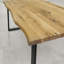 Norman Oak Unfinished Solid Wood Top Metal Base Dining Table-1530349330-1530349331
