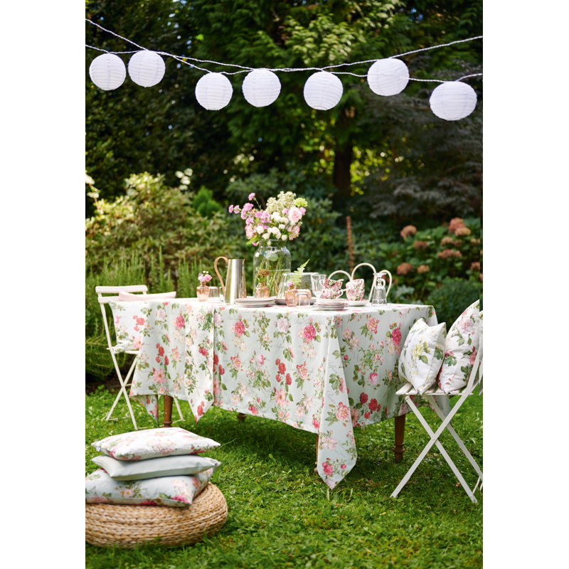 Avah-Jayne Rectangular Floral Tablecloth, Yellow/White