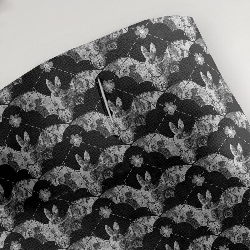 Rideau simple à fleurs chauve-souris, Noir