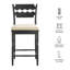Tabouret de comptoir en bois de chêne noir Jax-123259861-123259863