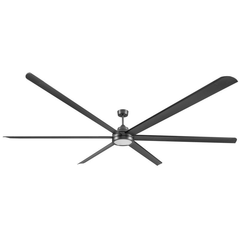 Ventilateur de plafond en carbone brossé à 6 pales de 120 po avec télécommande, ensemble d'éclairage à DEL à intensité variable et moteur réversible Blazer