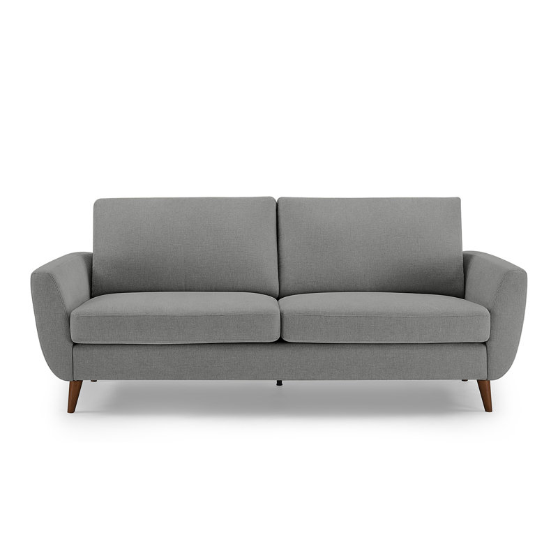 Smiling 215.9Cm Flared Arms Sofa, Grey Linen Blend