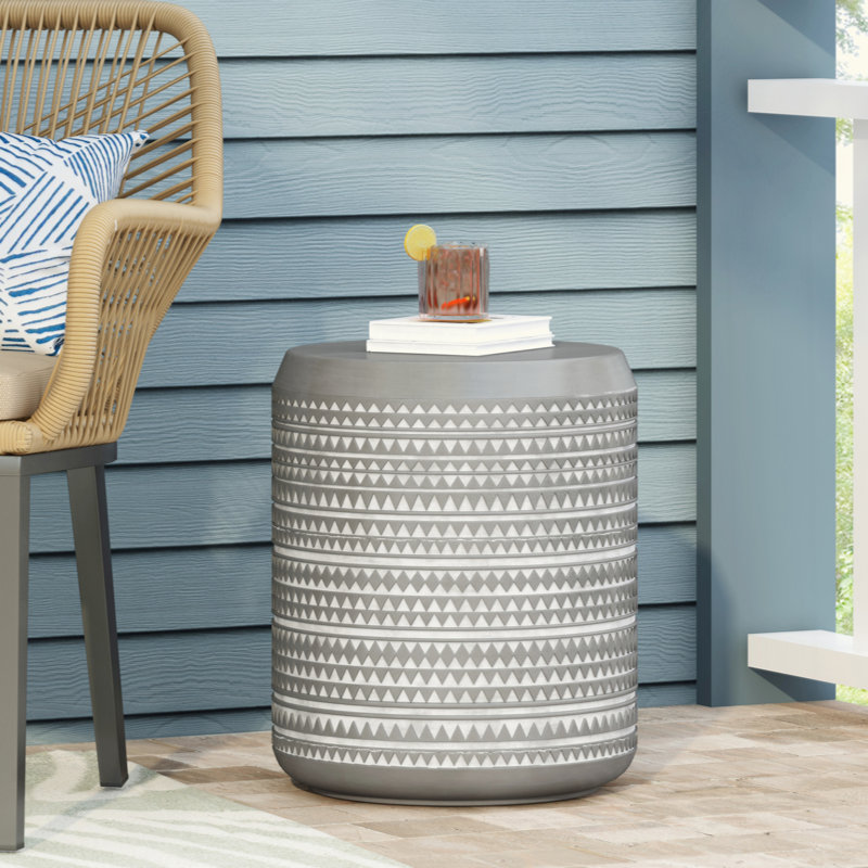 Charming Lightweight Concrete Outdoor Side Table For Versatile Use