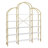 5 Tier Bookshelf With Curved Top, X Bar Gold Shelf, Arched Bookshelf With Anti-Tipping Device And Adjustable Foot Pads