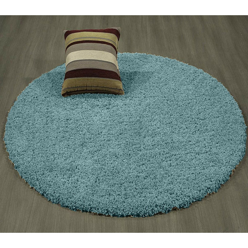 Kailum Solid Colour Shag Area Rug, Round 120cm