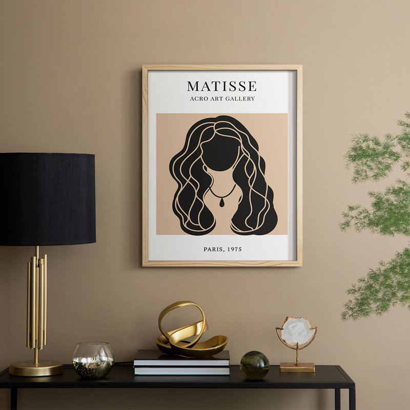 Matisse CXIX, reproduction d'art encadrée - bois massif, H 11 po x l 9 po