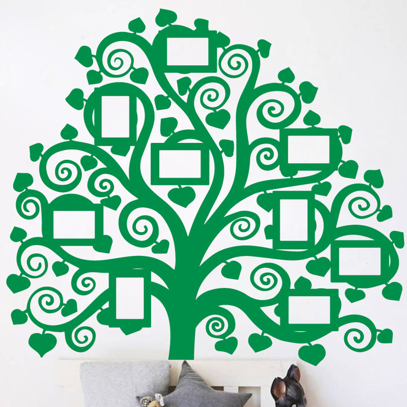 Décalcomanie murale images arbre familial, Vert clair