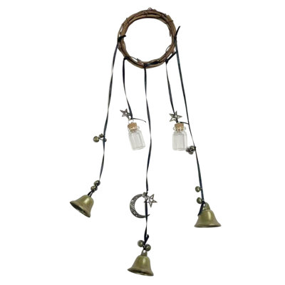 2024 Halloween, cloches de sorcière, pendentifs, carillons en rotin, sorcières, prières, carillons de cristal en cristal, décoration de la maison