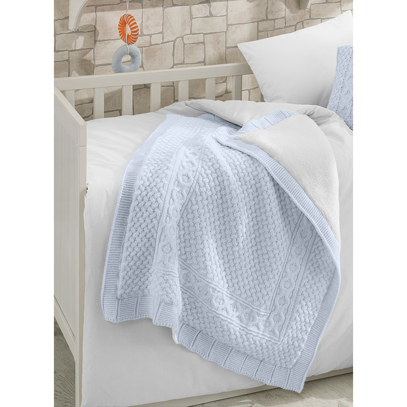 Couverture pour bébé en laine Kingsley, Bleu