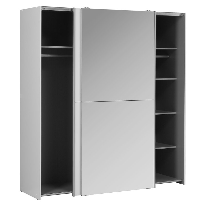 Alfaro 2 Door Manufactured Wood Wardrobe, White Gloss