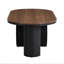 Table basse 48,36 po ovale, métal industriel noir de luxe avec tiroir de rangement pour le salon et pieds réglables