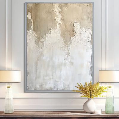 Soft Beige Plaster Paint Layers II - Beige Minimalist Wall Decor