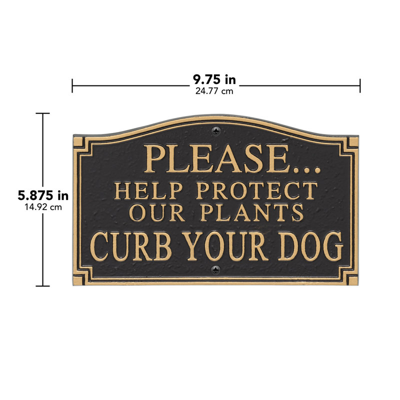 Protect Our Plants Curb Your Dog Garden Sign