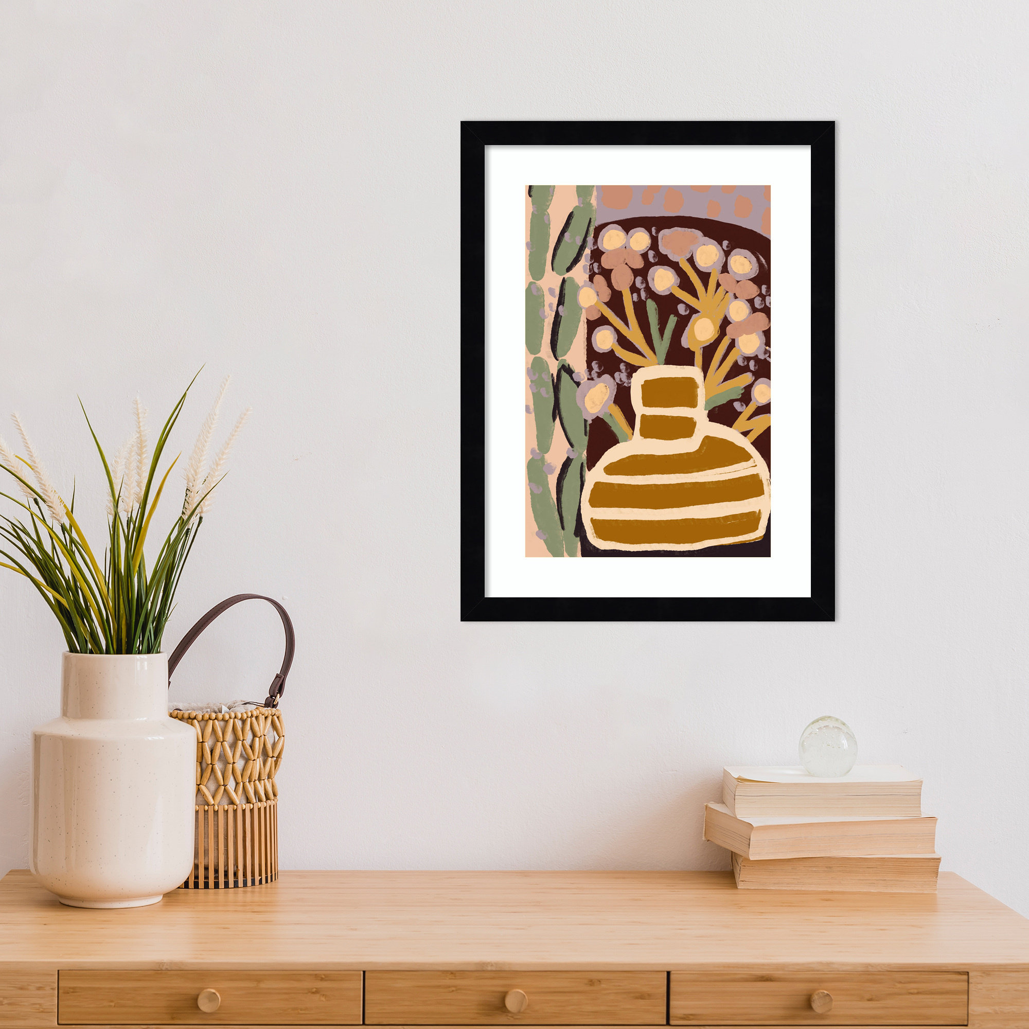 Pastel Impression by Treechild, 17" H x 13" W, Black Framed