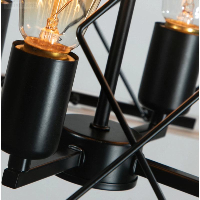 Luminaire suspendu en forme de cage style campagnard rétro noir et blanc Farmhouse, Black and White