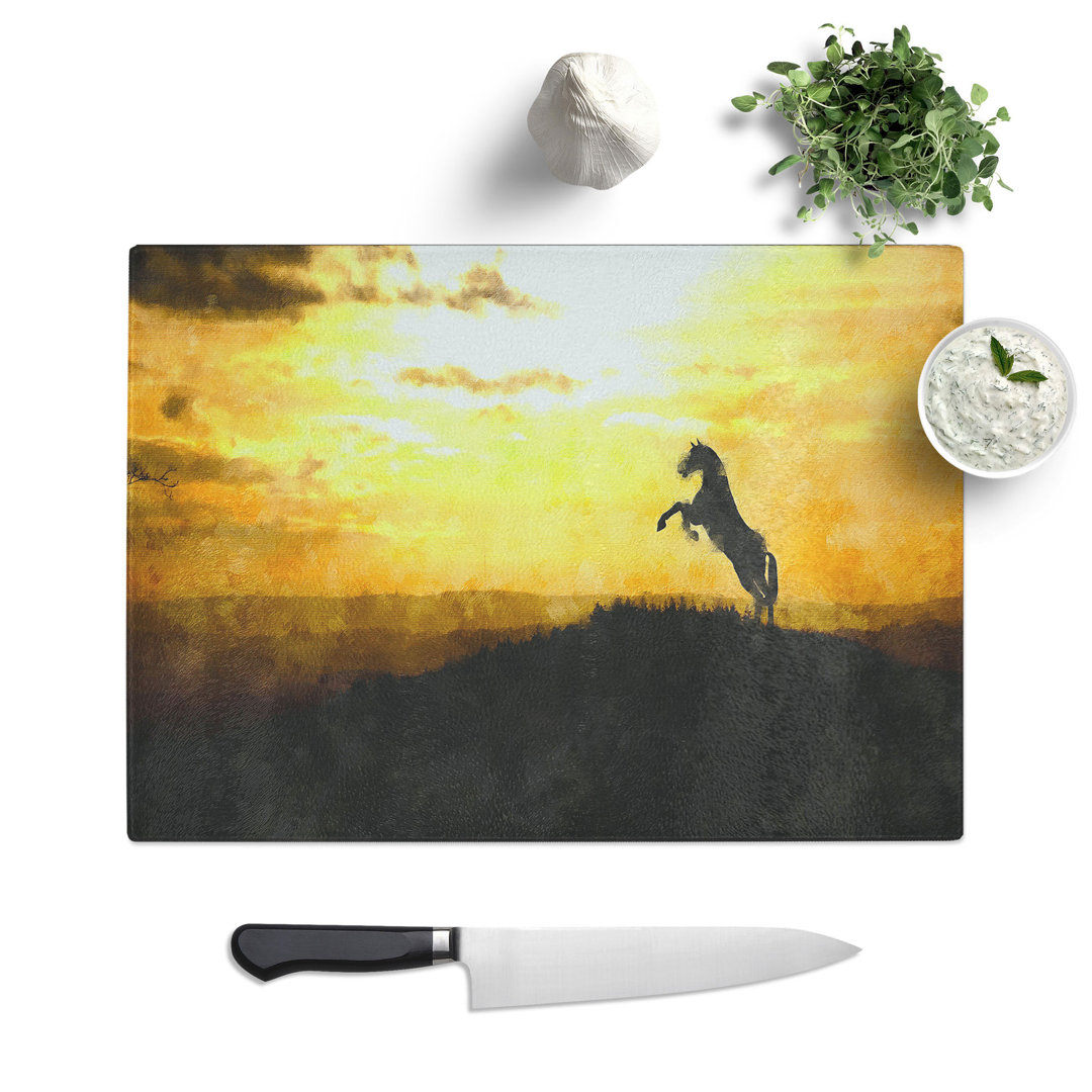 Horse at Sunset Painting Chopping Board
