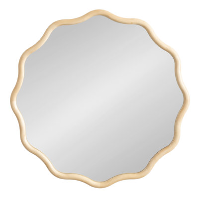 Miroir festonné en bois massif