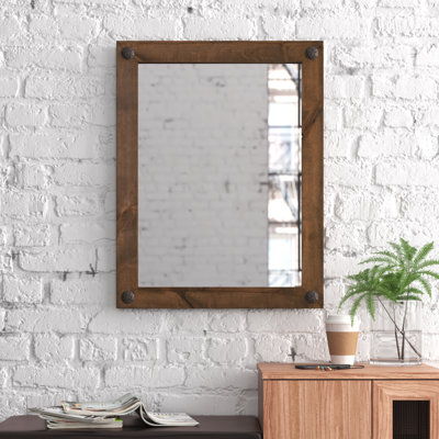 Edna Solid Wood Rectangle Wall Mirror