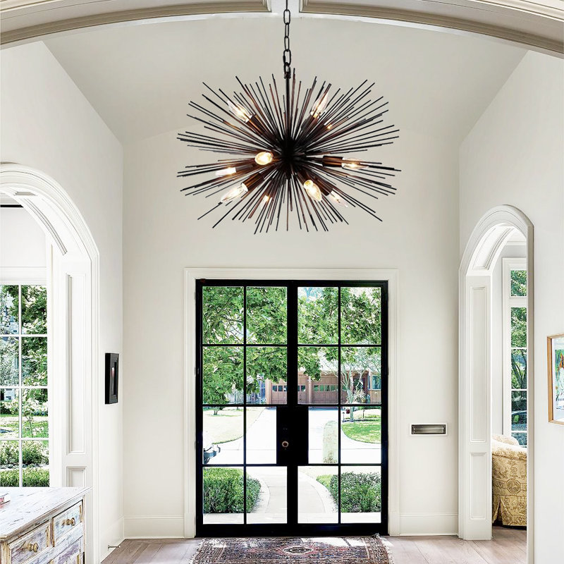 Hartenstein 12 - Light Matte Black/Brown Sputnik Pendant, 21.6" H x 28.9" W x 28.9" D