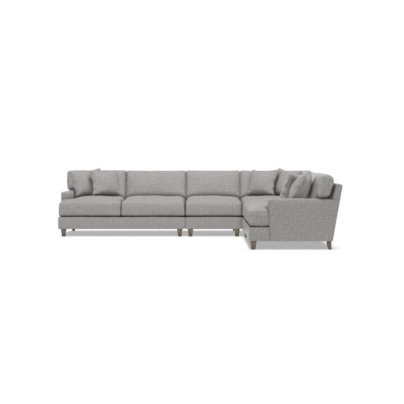 Bernhardt Mila 4-Piece Fabric Sectional, 33.5" H x 137" W x 107" D, Right Hand Facing, Gray Polyester