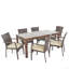 Aaruhi 6 - Person Acacia Wicker Patio Dining Set with Rectangular Table