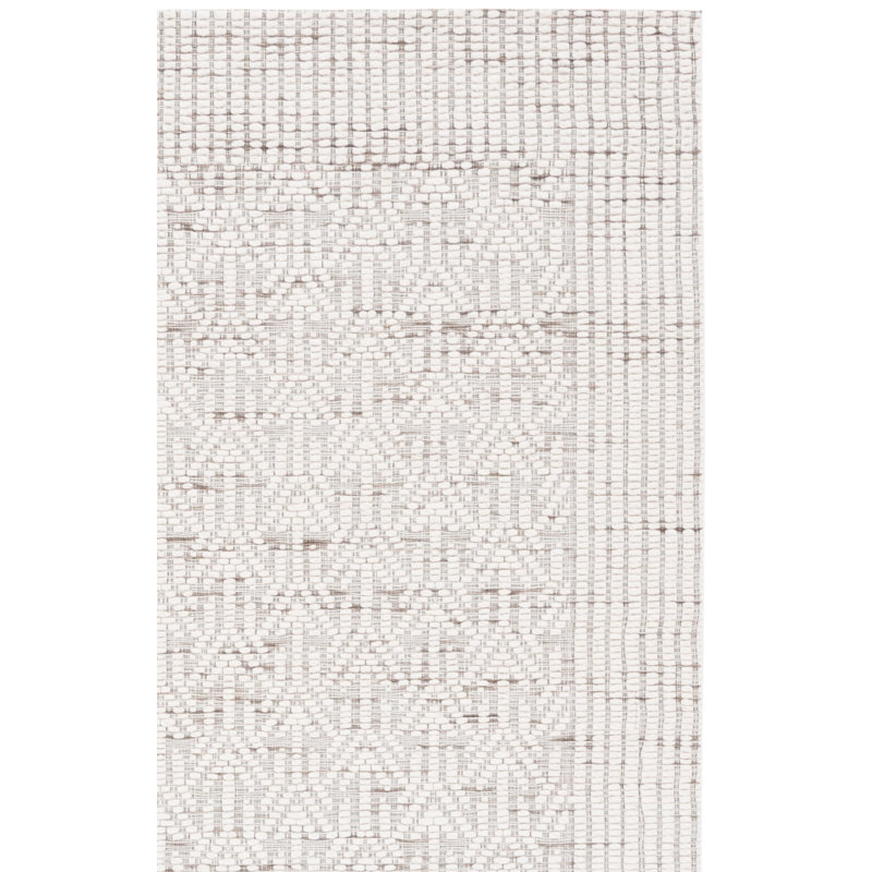 Tapis blanc en laine et polyester à motif abstrait Manya, Rectangle 3 pi x 5 pi