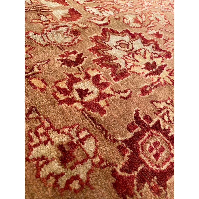 Agra Wool Oriental Area Rug in Brown/Red
