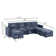 117.3" Large - Sized 4 Seaters Storage Modular Sofa Anti Scratch with 3 Ottomans